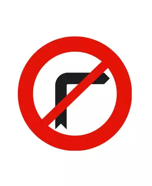 señal prohibido girar derecha alquiler