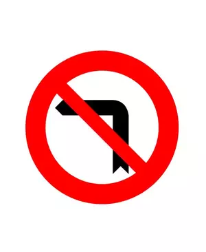 señal prohibido girar izquierda alquiler