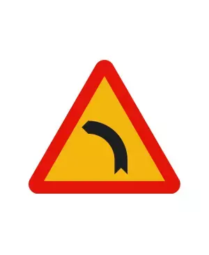 Alquiler Señal obra triangular curva peligrosa izq. 70 cm. TP-13b Gomez Oviedo