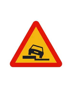 Alquiler Señal obra triangular escalón lateral 70 cm. TP-30 Gomez Oviedo